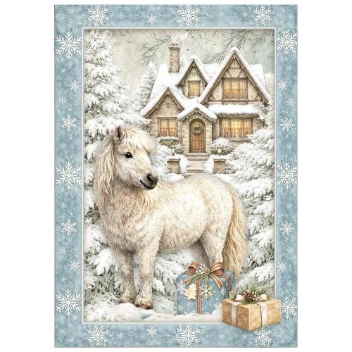 Stamperia White Christmas A6 Mini Rice Paper Selection (8pcs) by Cristina Radovan (DFSA6X10)