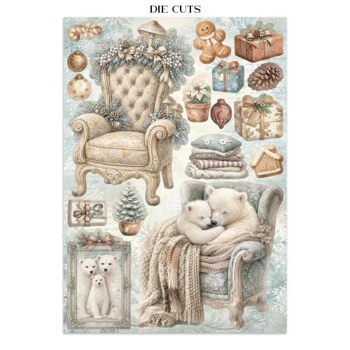 Stamperia White Christmas Junk Journal Stickers, Backgrounds, Cut-Outs by Cristina Radovan (SBJK28)