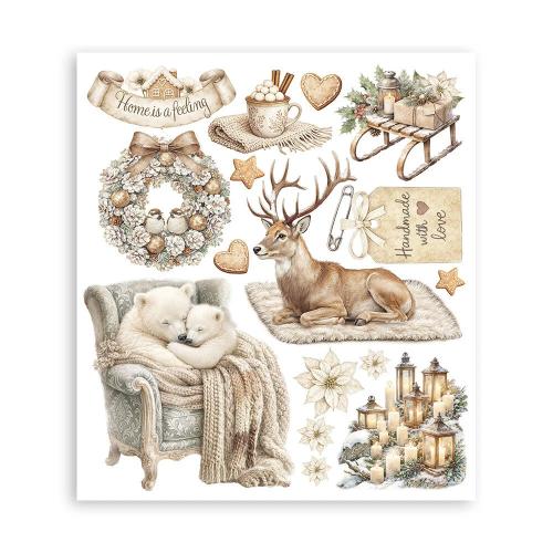 Stamperia White Christmas Rub-On 20,5x23cm Assortment (6pcs) by Cristina Radovan (DFLRBXG13)