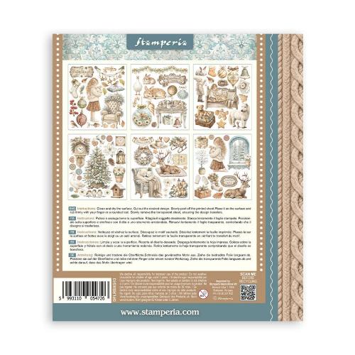 Stamperia White Christmas Rub-On 20,5x23cm Assortment (6pcs) by Cristina Radovan (DFLRBXG13)