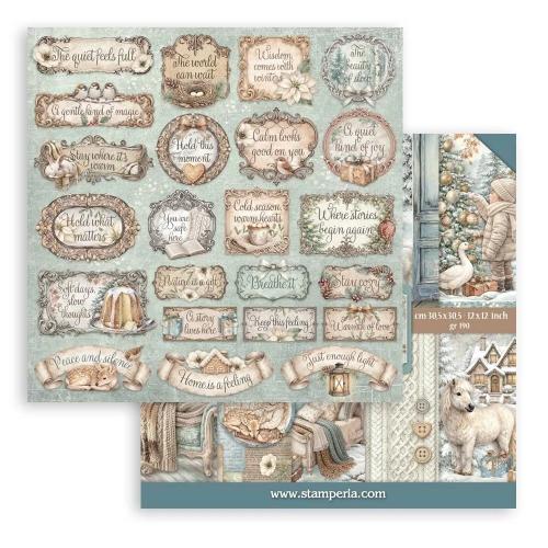 Stamperia White Christmas 12x12 Inch Paper Pack by Cristina Radovan (SBBL190) - Postage as per Actual