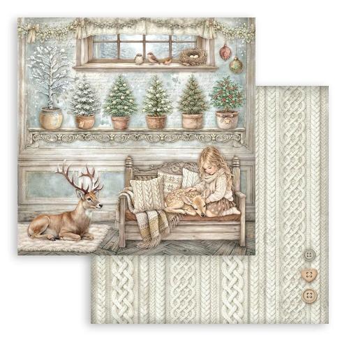 Stamperia White Christmas 8x8 Inch Paper Pack by Cristina Radovan (SBBS146)