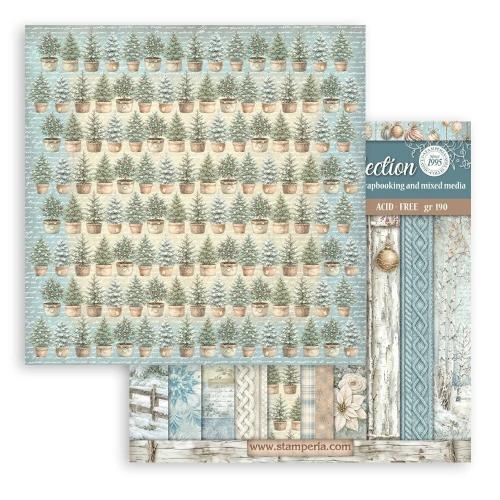 Stamperia White Christmas 8x8 Inch Paper Pack Maxi Background Selection by Cristina Radovan (SBBS147)