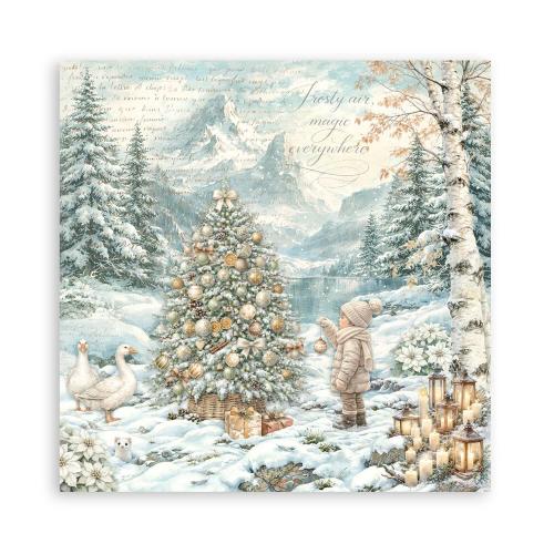 Stamperia White Christmas 8x8 Inch Paper Pack (Single Face) by Cristina Radovan (SBBSXB27)