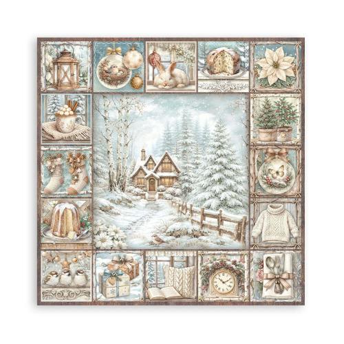 Stamperia White Christmas 8x8 Inch Paper Pack (Single Face) by Cristina Radovan (SBBSXB27)
