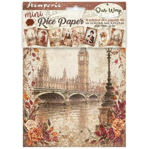Stamperia Our Way A6 Mini Rice Paper Selection (8pcs) (DFSA6X12)