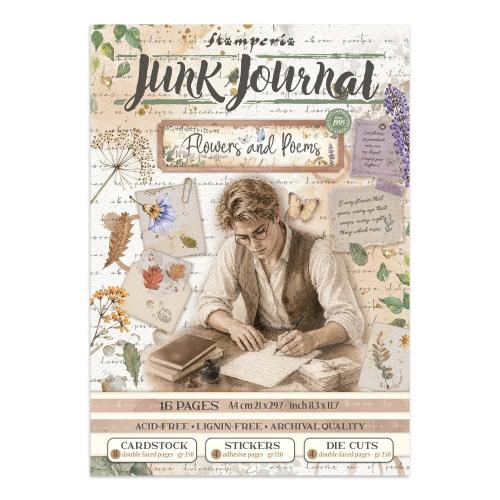 Stamperia Flowers and Poems Junk Journal Stickers, Backgrounds, Cut-Outs (SBJK31)