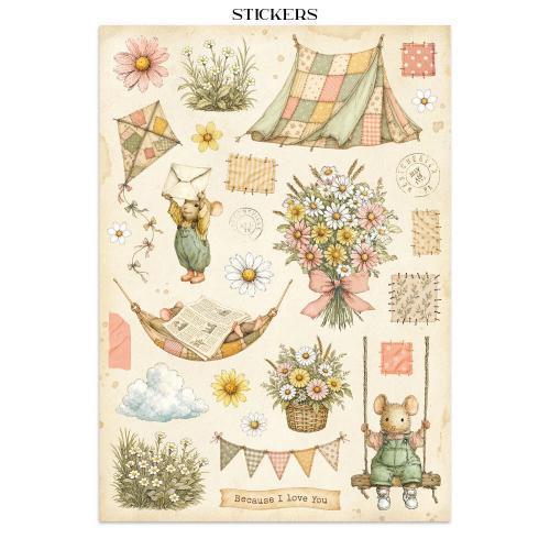 Stamperia Cozy Family Junk Journal Stickers, Backgrounds, Cut-Outs (SBJK32)