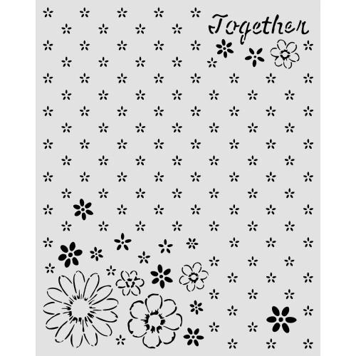 Stamperia Cozy Family Thick Stencils 20x25cm Together Pattern (KSTD223)