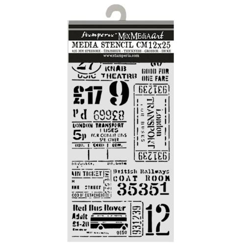 Stamperia Our Way Thick Stencils 12x25cm Tickets (KSTDL179)