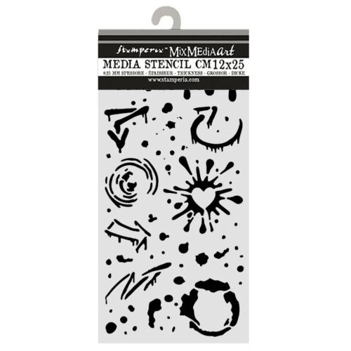 Stamperia Furry Friends 2 Thick Stencils 12x25cm Ink Splatters by Antonis Tzanidakis (KSTDL182)