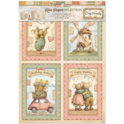 Stamperia Cozy Family A4 Rice Paper Selection (6pcs) (DFSA4XCF)
