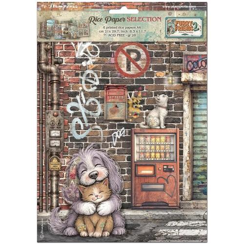 Stamperia Furry Friends 2 A4 Rice Paper Selection (6pcs) by Antonis Tzanidakis (DFSA4XAF)