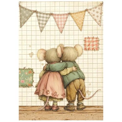 Stamperia Cozy Family A6 Mini Rice Paper Selection (8pcs) (DFSA6X14)
