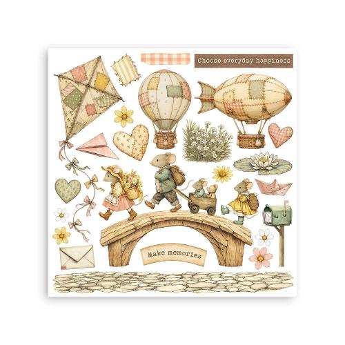 Stamperia Cozy Family Rub-On 15,5x15x5cm Assortment (6pcs) (DFLRBX25)