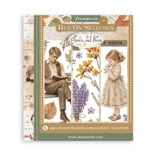 Stamperia Flowers and Poems Rub-On 20,5x23cm Assortment (6pcs) (DFLRBXG16)