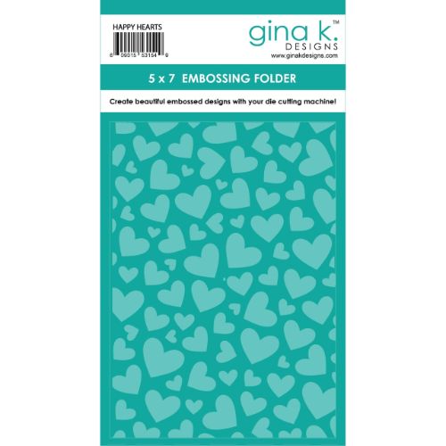 Gina K Designs - EMBOSSING FOLDER- Happy Hearts