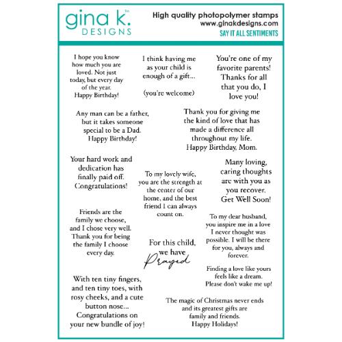 Gina K Designs - STAMPS - Say it all Sentiments