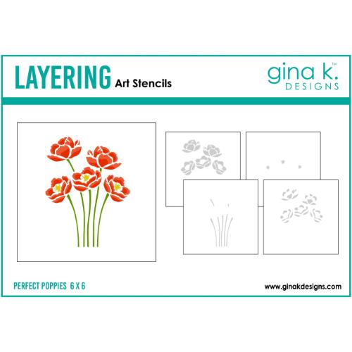 Gina K Designs - STENCIL- Perfect Poppies