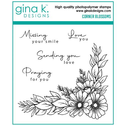 Gina K Designs - STAMPS- Corner Blossoms
