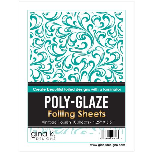 Gina K Designs - POLY-GLAZE Foiling Sheets- Vintage Flourish