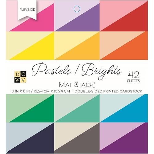 American Crafts - Pastels/Brights Mat Stack 6 x 6 Cardstock
