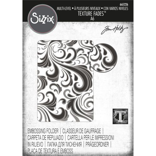 Sizzix Texture Fades Embossing Folder By Tim Holtz Swirls