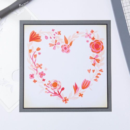Sizzix - Layered Stencils 4PK - Heart Wreath by Olivia Rose
