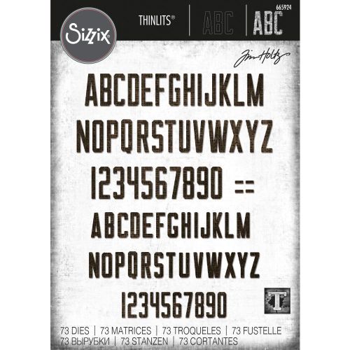 Sizzix Thinlits Die Set 73PK - Alphanumeric Theory by Tim Holtz