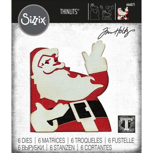 Sizzix - Thinlits Die Set 6PK - Retro Santa by Tim Holtz