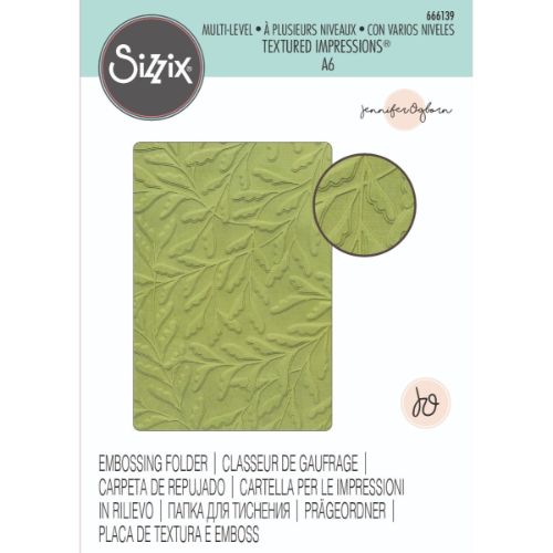 Sizzix Multi-Level Textured Impressions Embossing Folder - Delicate Leaves by Jennifer Ogborn