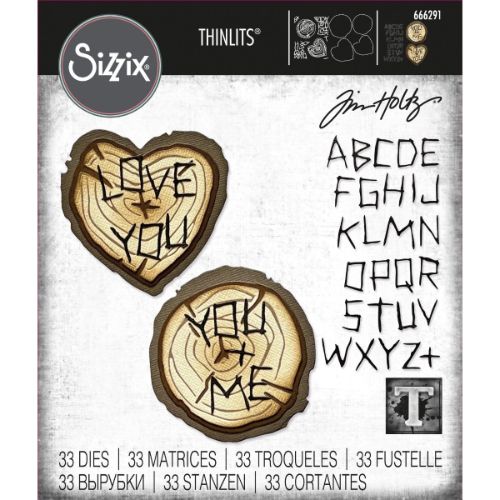 Sizzix Thinlits Die Set 33PK - Wood Slice by Tim Holtz
