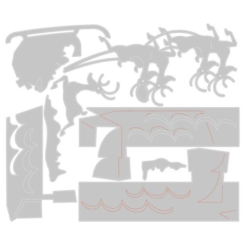 Sizzix Thinlits Die Set 8PK - Reindeer Sleigh by Tim Holtz