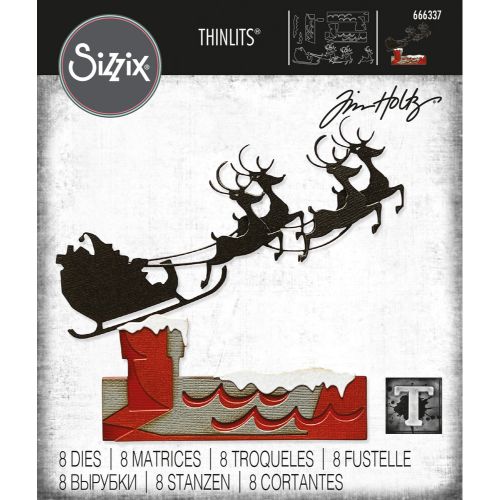 Sizzix Thinlits Die Set 8PK - Reindeer Sleigh by Tim Holtz