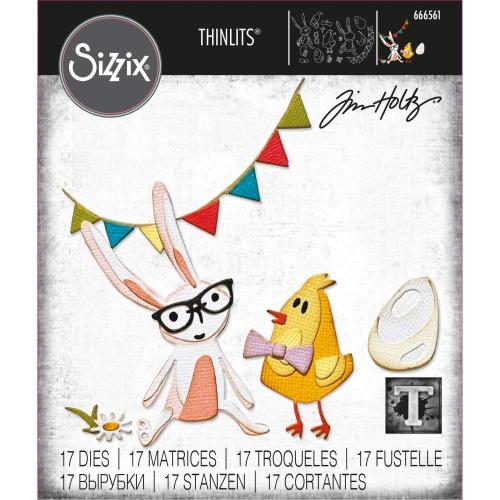 Sizzix Thinlits Dies By Tim Holtz 17/Pkg Vault Bunny + Chick