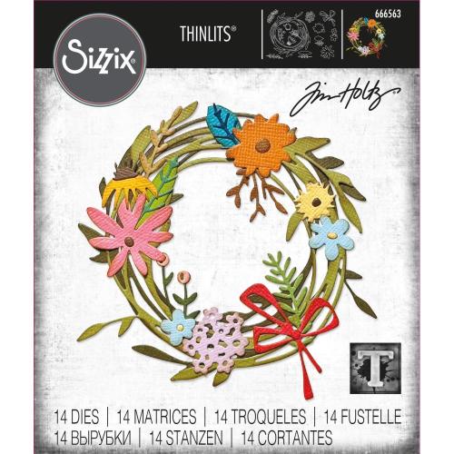 Sizzix Thinlits Dies By Tim Holtz 14/Pkg vault Funky Floral Wreath
