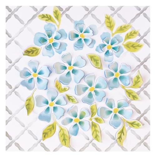 Sizzix Layered Stencils By Eileen Hull 4/Pkg Watercolor Flowers & Lattice - 666690