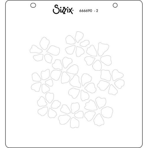 Sizzix Layered Stencils By Eileen Hull 4/Pkg Watercolor Flowers & Lattice - 666690