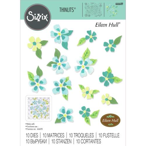 Sizzix Thinlits Die by Eileen Hull Painterly Blooms & Background (10pcs)