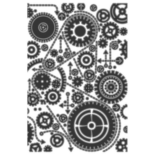 Sizzix Multi Level Textured Impressions Embossing Folder Vault Gears by Tim Holtz