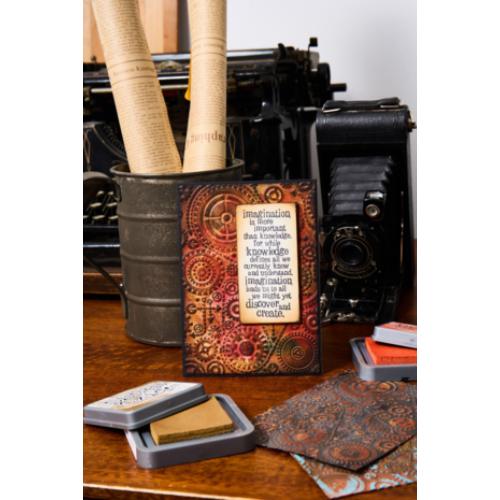 Sizzix Multi Level Textured Impressions Embossing Folder Vault Gears by Tim Holtz