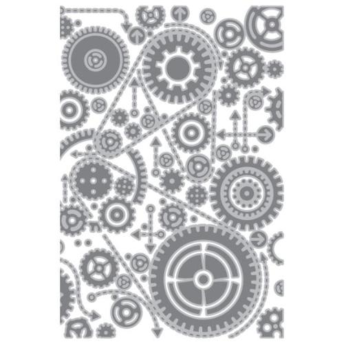 Sizzix Multi Level Textured Impressions Embossing Folder Vault Gears by Tim Holtz