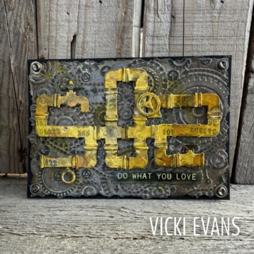 Sizzix Multi Level Textured Impressions Embossing Folder Vault Gears by Tim Holtz