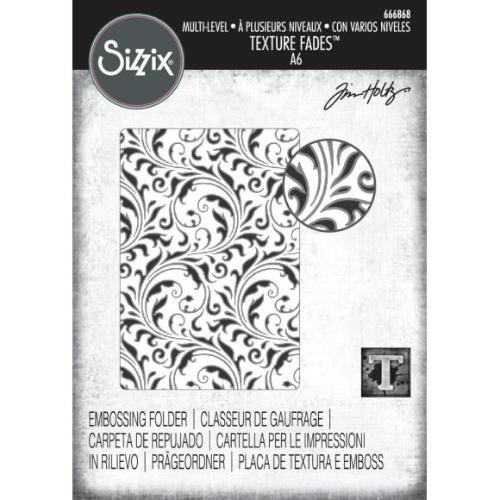Sizzix Multi Level Textured Impressions Embossing Folder Vault Flourish by Tim Holtz