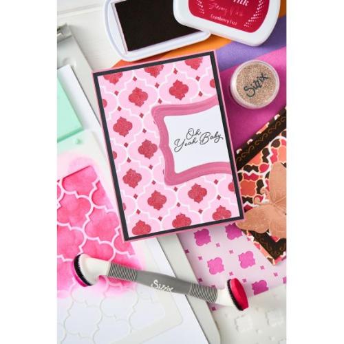 Sizzix A6 Stencil 4PK Textures from Afar #2 by Stacey Park