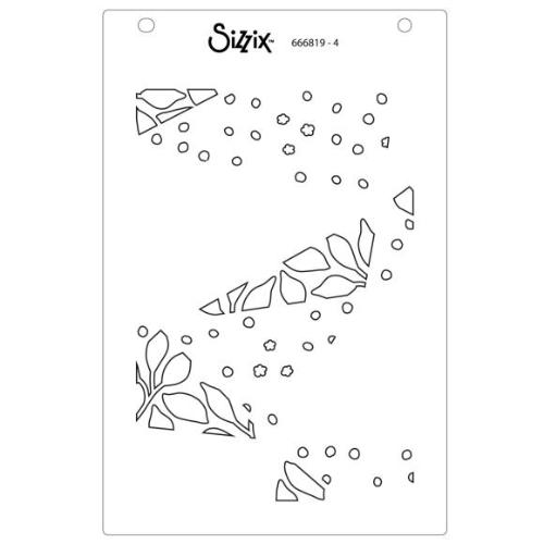Sizzix A6 Stencil 4PK Fragmented Floral #2 by Stacey Park