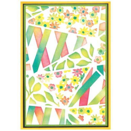 Sizzix A6 Stencil 4PK Fragmented Floral #2 by Stacey Park