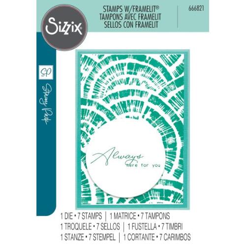 Sizzix A5 Clear Stamps 7PK w/Framelits Die Radiance by Stacey Park