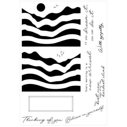 Sizzix A5 Clear Stamps 18PK w/Framelits Die Mountain High by Stacey Park