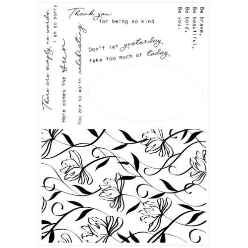 Sizzix A5 Clear Stamps 8PK w/Framelits Die Wall Flower by Stacey Park